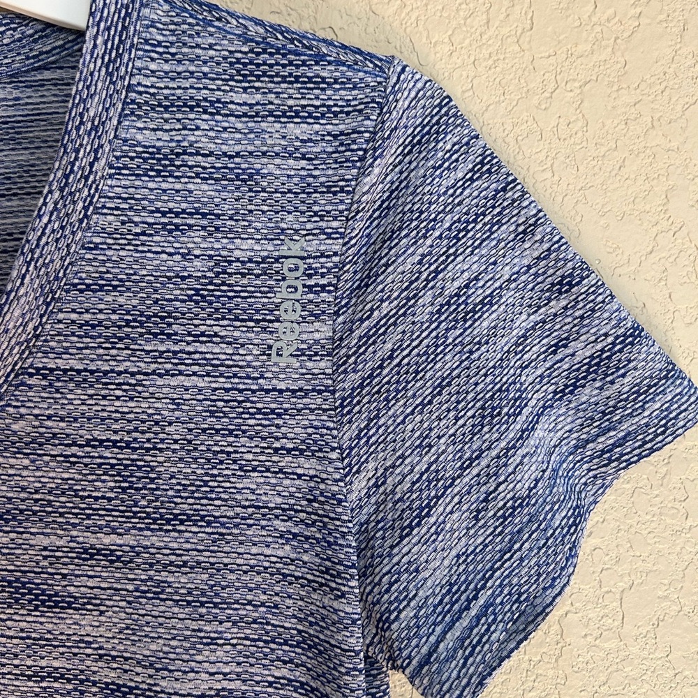 Blue Heather Patterned Workout Tee Size M Reebok - Picture 3 of 7